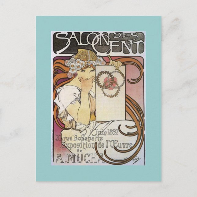 Carte Postale Salon des Cents. ~ Alphonse Mucha (Devant)