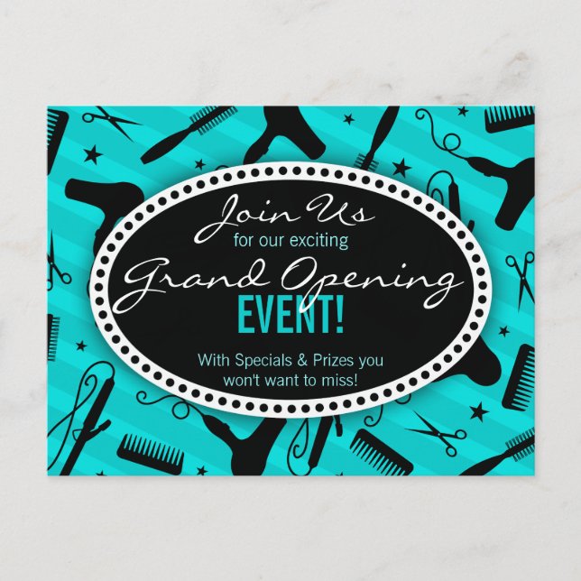 Carte Postale Salon turquoise Blue Hair Grand Ouverture (Devant)