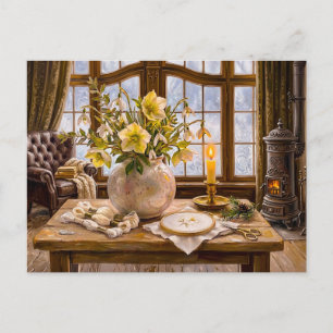 Carte Postale Salon Victorien Fleurs d'Hiver