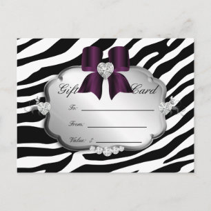 Carte postale Salon Zebra Jewers Bow Eggplant