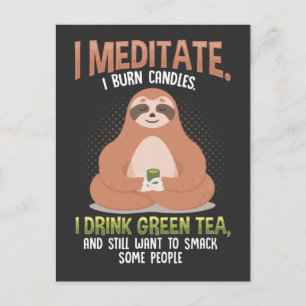 Carte Postale Salope Offensive Yoga Thé Vert Relaxant Sarcastiqu