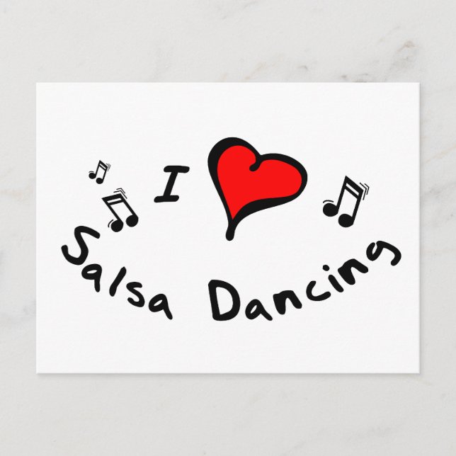 Carte Postale Salsa Dancing I Heart Love Cadeau (Devant)