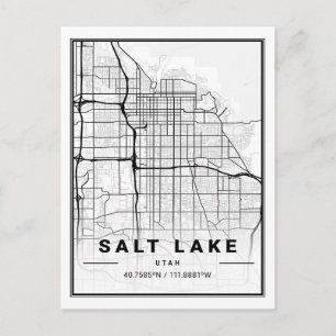 Carte Postale Salt Lake City Utah USA Travel City Plan