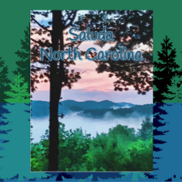 Carte Postale Saluda, NC Mountain View et Sunset