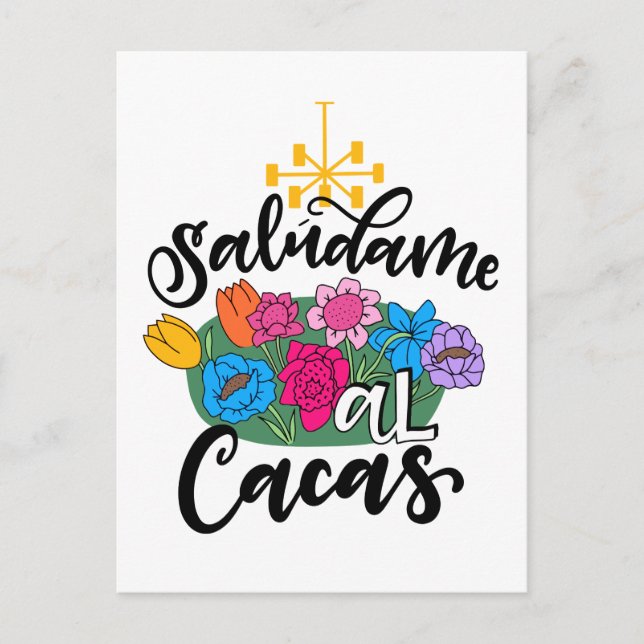 Carte Postale Saludame Al Cacas, en lettres (Devant)