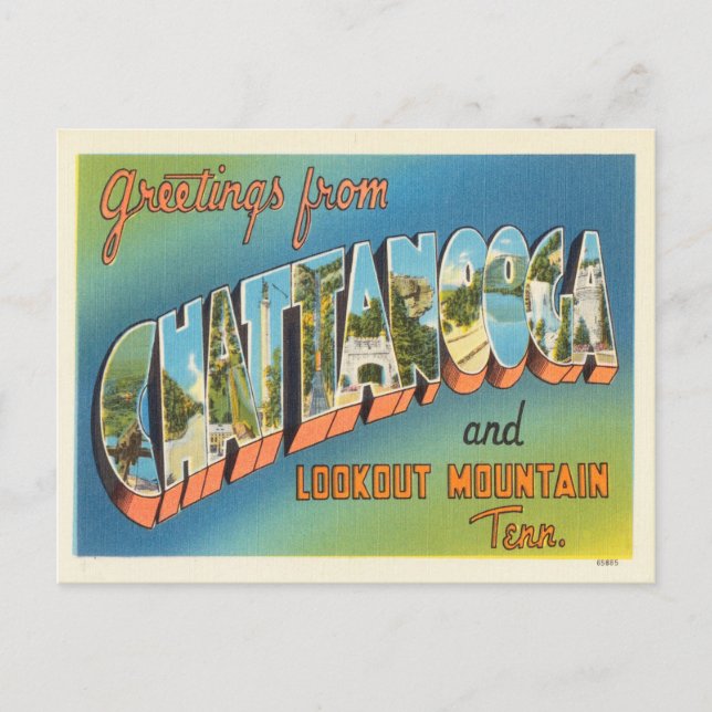 Carte Postale Salut de Chattanooga et Lookout Mountain (Devant)