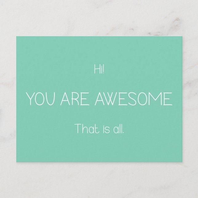 Carte Postale Salut Vous Êtes Impressionnant Qui Est Tout Couleu (Devant)