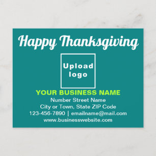 Carte Postale Salutation d'action de grâces sur vert Turquoise