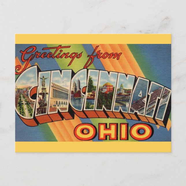 Carte Postale Salutation de Cincinnati Ohio (Devant)