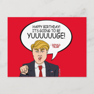 Carte Postale Salutation de Donald Trump - Joyeux anniversaire -