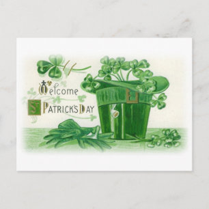 Carte Postale Salutation de la journée vintage St. Patricks