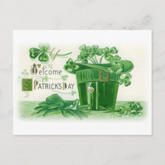 Carte Postale Salutation de la journée vintage St. Patricks
