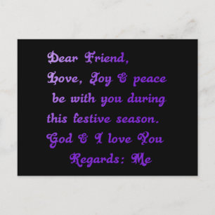 Carte Postale Salutation de la saison festive "Cher ami"