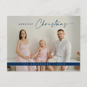 Carte Postale Salutation de Noël contemporaine, photo de famille
