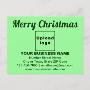 Carte Postale Salutation de Noël d'affaires sur vert clair