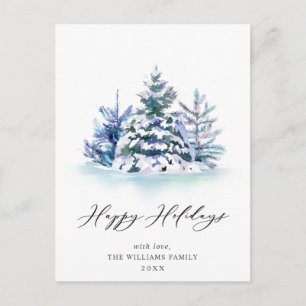Carte Postale Salutation de Noël minimaliste Élégante Arbre à Pi