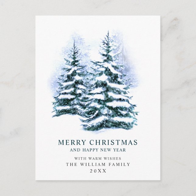 Carte Postale Salutation de Noël minimaliste Élégante Arbre à Pi (Devant)