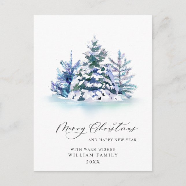 Carte Postale Salutation de Noël minimaliste Élégante Arbre à Pi (Devant)