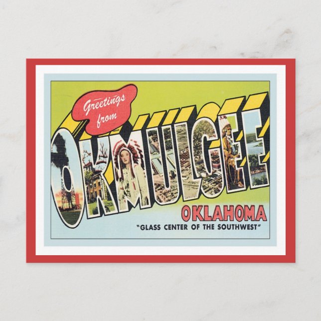 Carte Postale Salutation De Okmulgee Oklahoma (Devant)