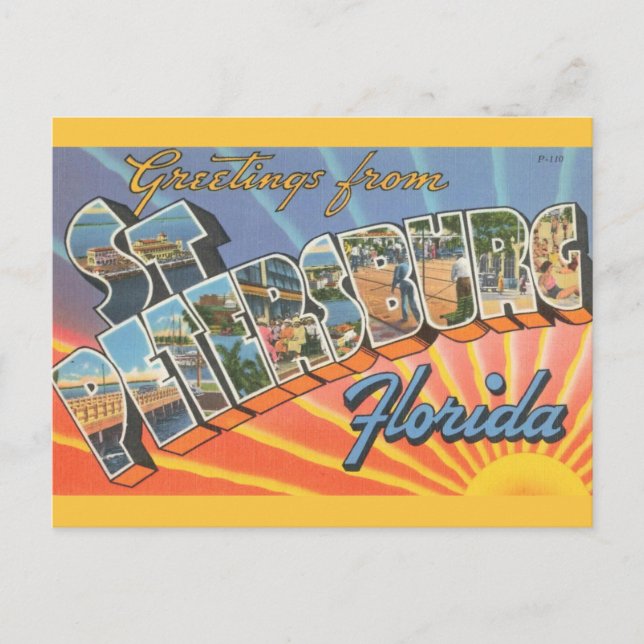 Carte Postale Salutation de Saint-Pétersbourg (Devant)