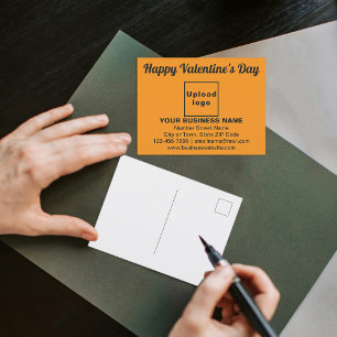 Carte Postale Salutation de Saint-Valentin d'affaires en orange