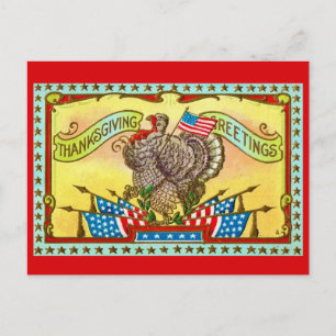 Carte Postale Salutation de Thanksgiving patriotique