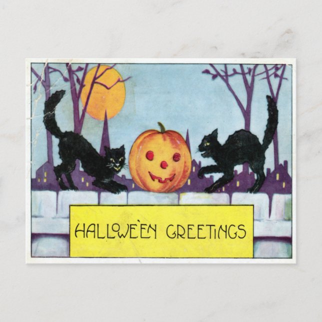 Carte Postale Salutation Hallowe'en (Devant)