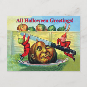 Carte Postale Salutation Halloween drôle