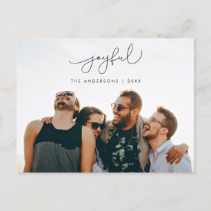 Carte Postale Salutation joyeuse, Joyeux Noël Famille Photo