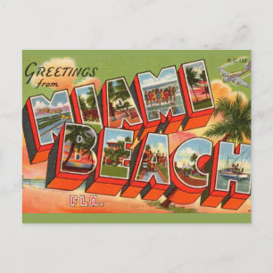 Carte Postale Salutation Miami Beach