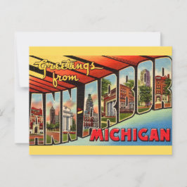 Carte Postale Salutation Rétro Ann Arbor Michigan