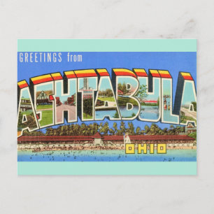 Carte Postale Salutation Rétro Ashtabula Ohio 
