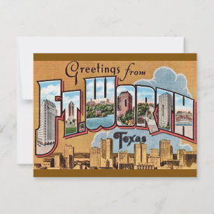 Carte Postale Salutation Rétro Fort Worth TX