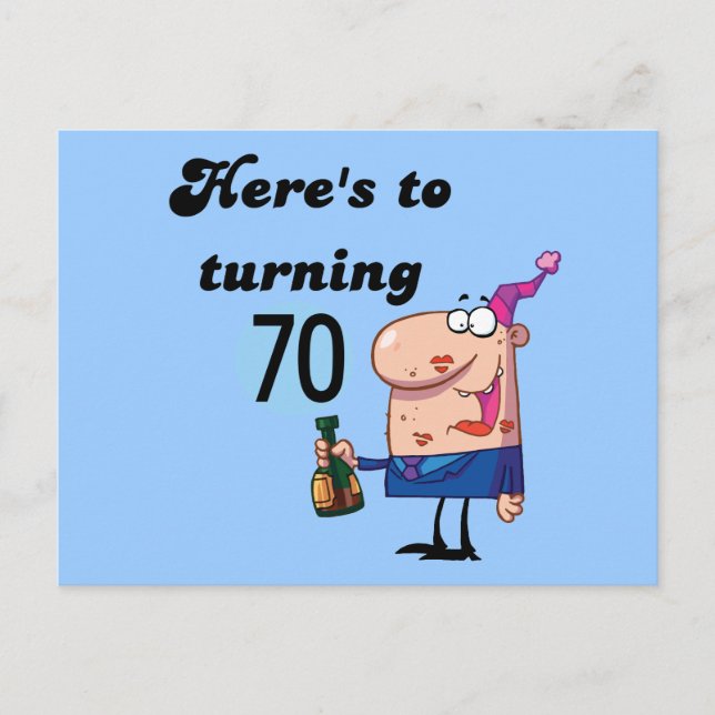 Carte Postale Salutations à 70 T-shirts et cadeaux d'anniversair (Devant)