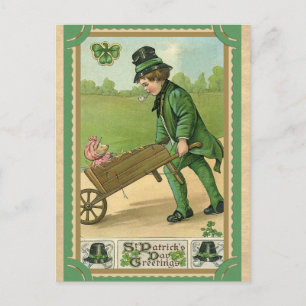 Carte Postale Salutations au Jour de la Saint Patrick vintage