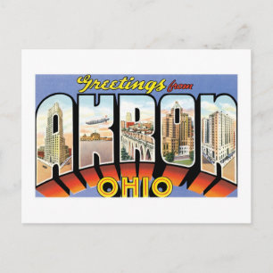 Carte Postale Salutations d'Akron, Ohio