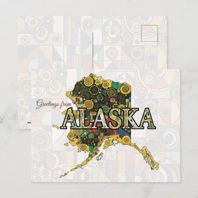 Carte Postale Salutations d'Alaska (Devant / Derrière)