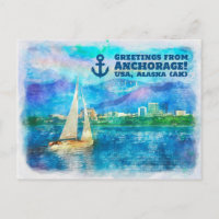 Salutations d'Anchorage - peinture aquarelle