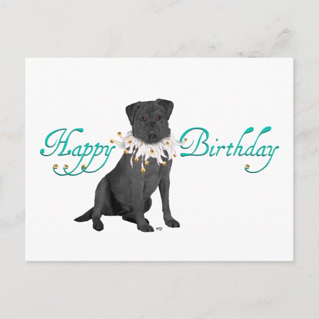 Carte Postale Salutations d'anniversaire de Labrador Retriever (Devant)