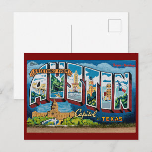 Carte Postale Salutations d'Austin, Texas