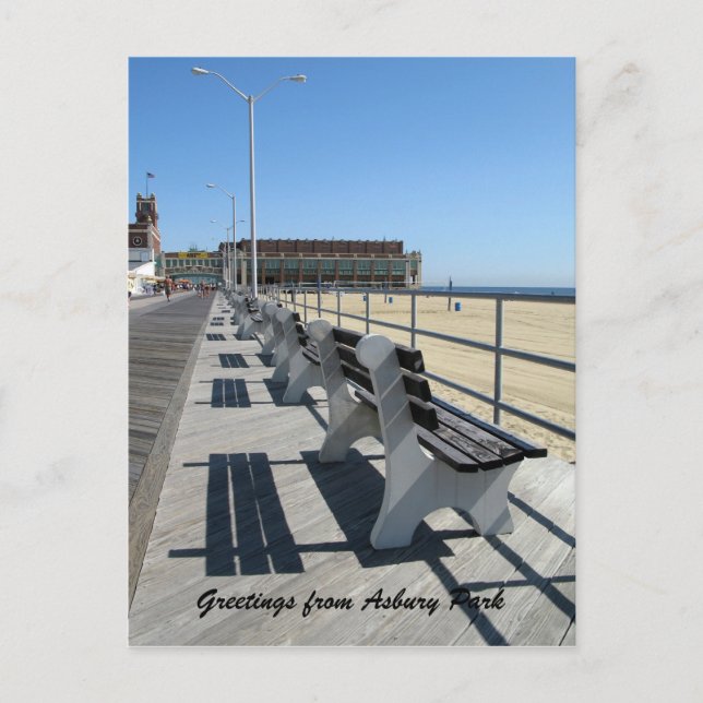 Carte Postale Salutations de Asbury Park Boardwalk (Devant)