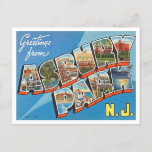 Carte Postale Salutations de Asbury Park, New York Travel