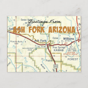 Carte Postale Salutations de Ash Fork Arizona