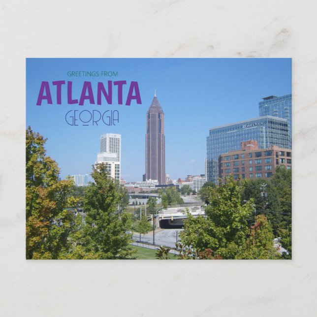 Carte Postale Salutations de Atlanta Georga Pittoresque Postcard (Devant)