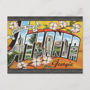 Carte Postale Salutations De Atlanta Georgia, Vintage