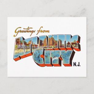 Carte Postale Salutations de Atlantic City New Jersey