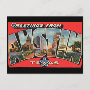 Carte Postale Salutations de Austin Texas Postcard
