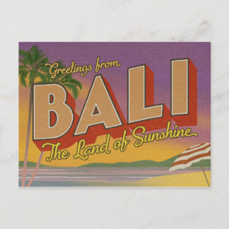 Carte Postale Salutations de Bali Postcard