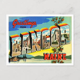 Carte Postale Salutations de Bangor, Vintage voyage du Maine