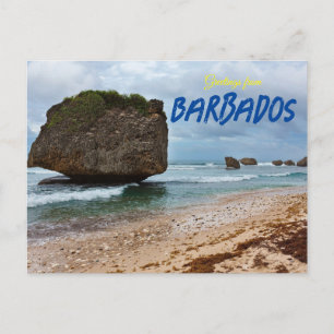 Carte Postale Salutations de Barbados Postcard Beach